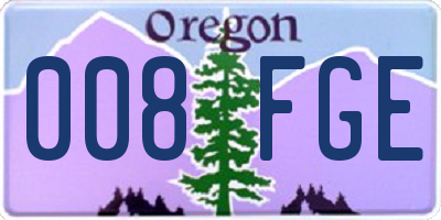 OR license plate 008FGE