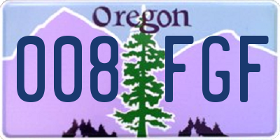 OR license plate 008FGF