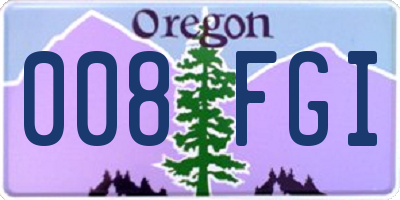 OR license plate 008FGI