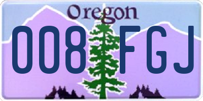OR license plate 008FGJ