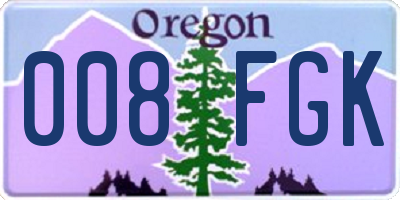OR license plate 008FGK