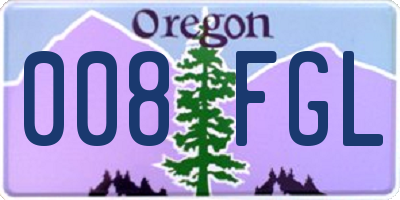 OR license plate 008FGL