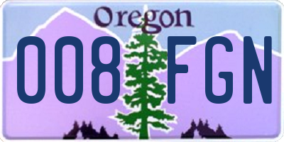 OR license plate 008FGN