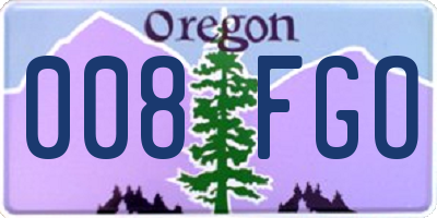 OR license plate 008FGO