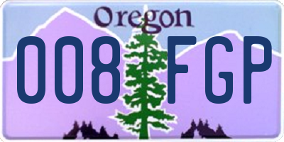 OR license plate 008FGP