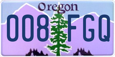 OR license plate 008FGQ