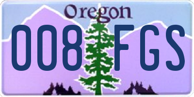 OR license plate 008FGS