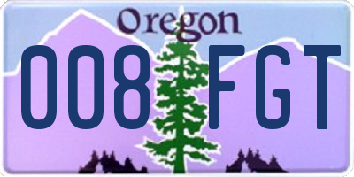 OR license plate 008FGT