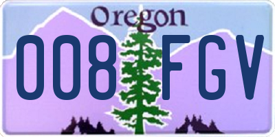 OR license plate 008FGV