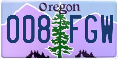 OR license plate 008FGW