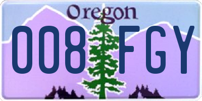 OR license plate 008FGY