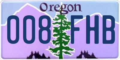 OR license plate 008FHB