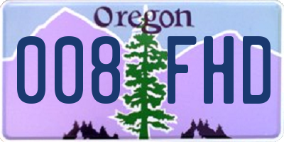 OR license plate 008FHD