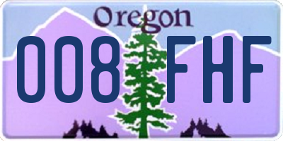 OR license plate 008FHF