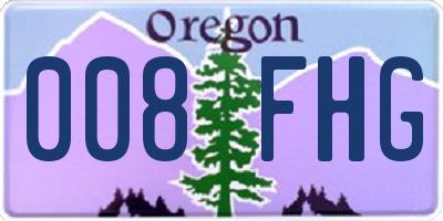 OR license plate 008FHG