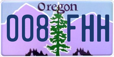 OR license plate 008FHH