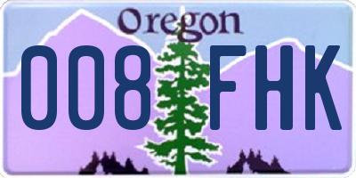 OR license plate 008FHK