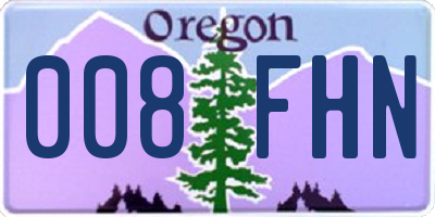 OR license plate 008FHN