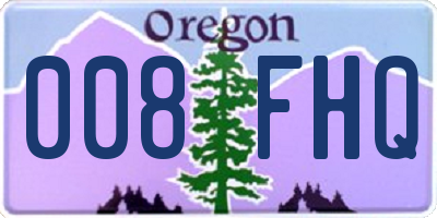 OR license plate 008FHQ