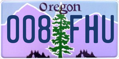 OR license plate 008FHU