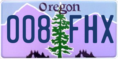 OR license plate 008FHX