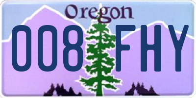 OR license plate 008FHY