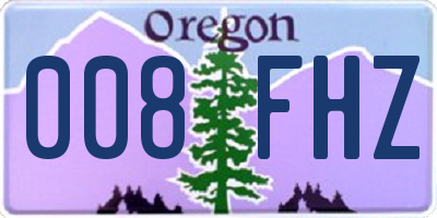 OR license plate 008FHZ