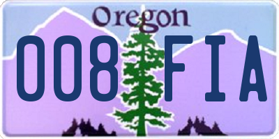 OR license plate 008FIA