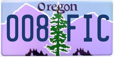 OR license plate 008FIC