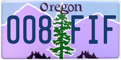 OR license plate 008FIF