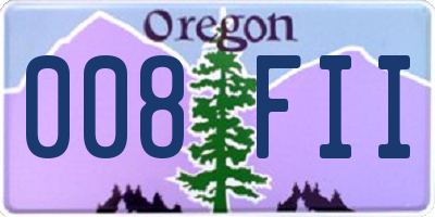 OR license plate 008FII