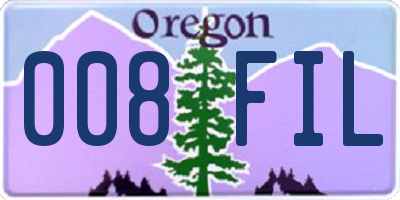 OR license plate 008FIL