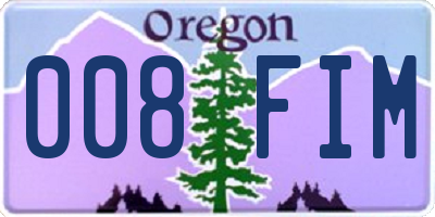 OR license plate 008FIM