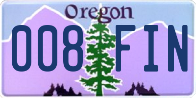 OR license plate 008FIN