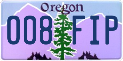 OR license plate 008FIP