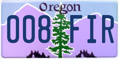 OR license plate 008FIR