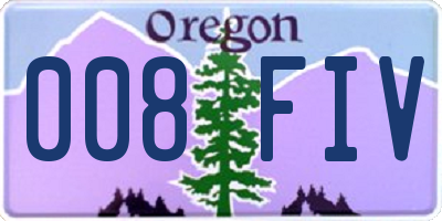 OR license plate 008FIV