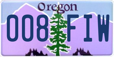 OR license plate 008FIW