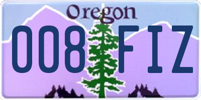 OR license plate 008FIZ