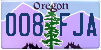 OR license plate 008FJA