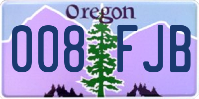 OR license plate 008FJB