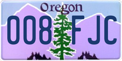 OR license plate 008FJC