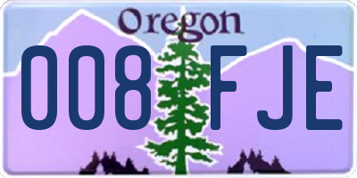 OR license plate 008FJE