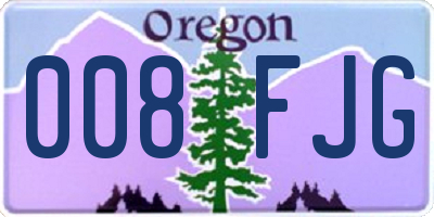 OR license plate 008FJG