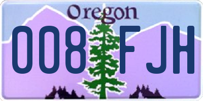 OR license plate 008FJH