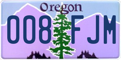 OR license plate 008FJM