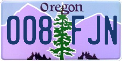 OR license plate 008FJN