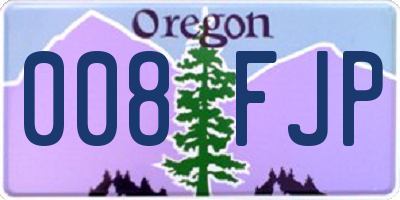 OR license plate 008FJP
