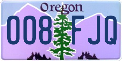 OR license plate 008FJQ