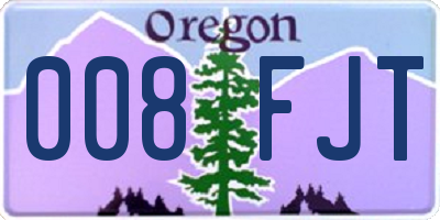 OR license plate 008FJT